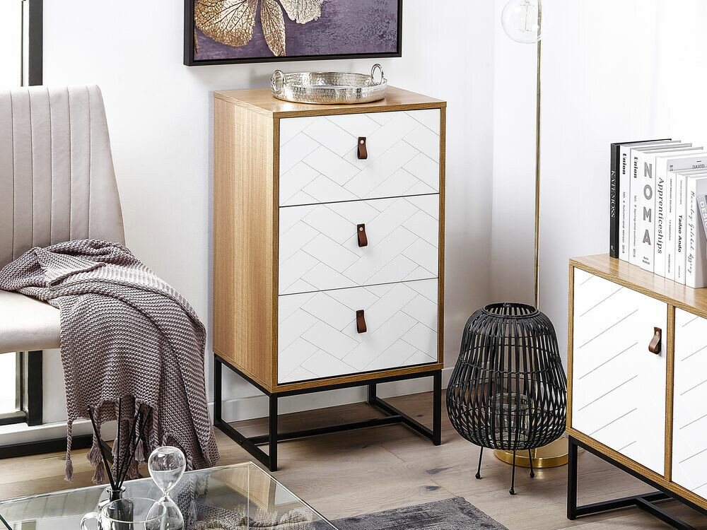 Kumode Fiotivu 103 (Balts + Melns + Gaišs koks)