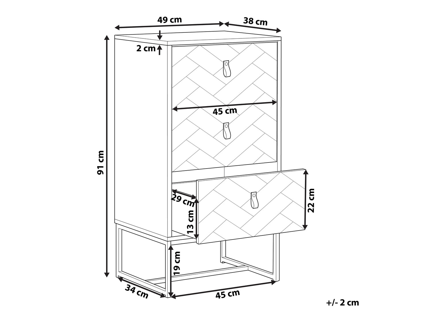 Kumode Fiotivu 103 (Balts + Melns + Gaišs koks)