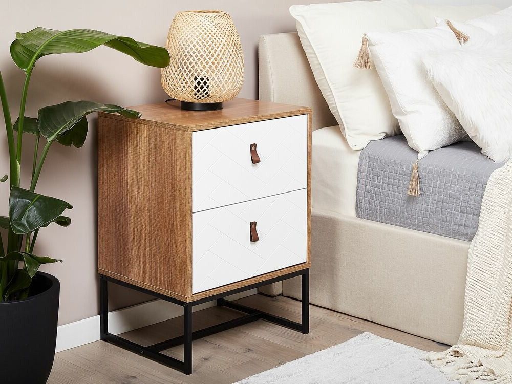 Naktsgaldiņš Fiotivu 104 (Balts + Melns + Gaišs koks)