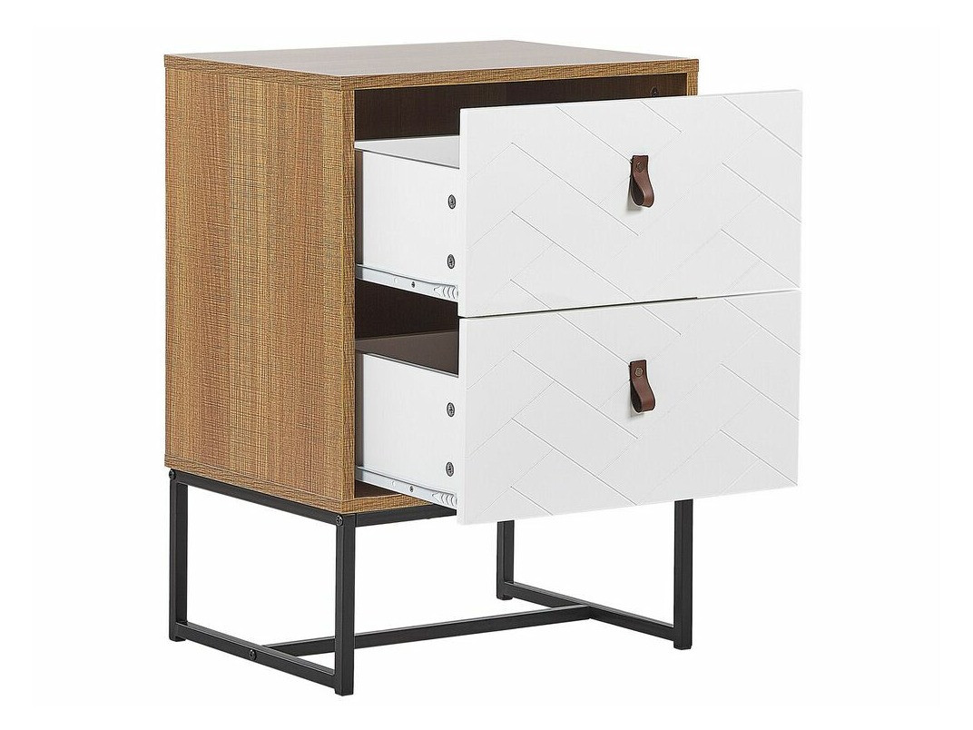 Naktsgaldiņš Fiotivu 104 (Balts + Melns + Gaišs koks)