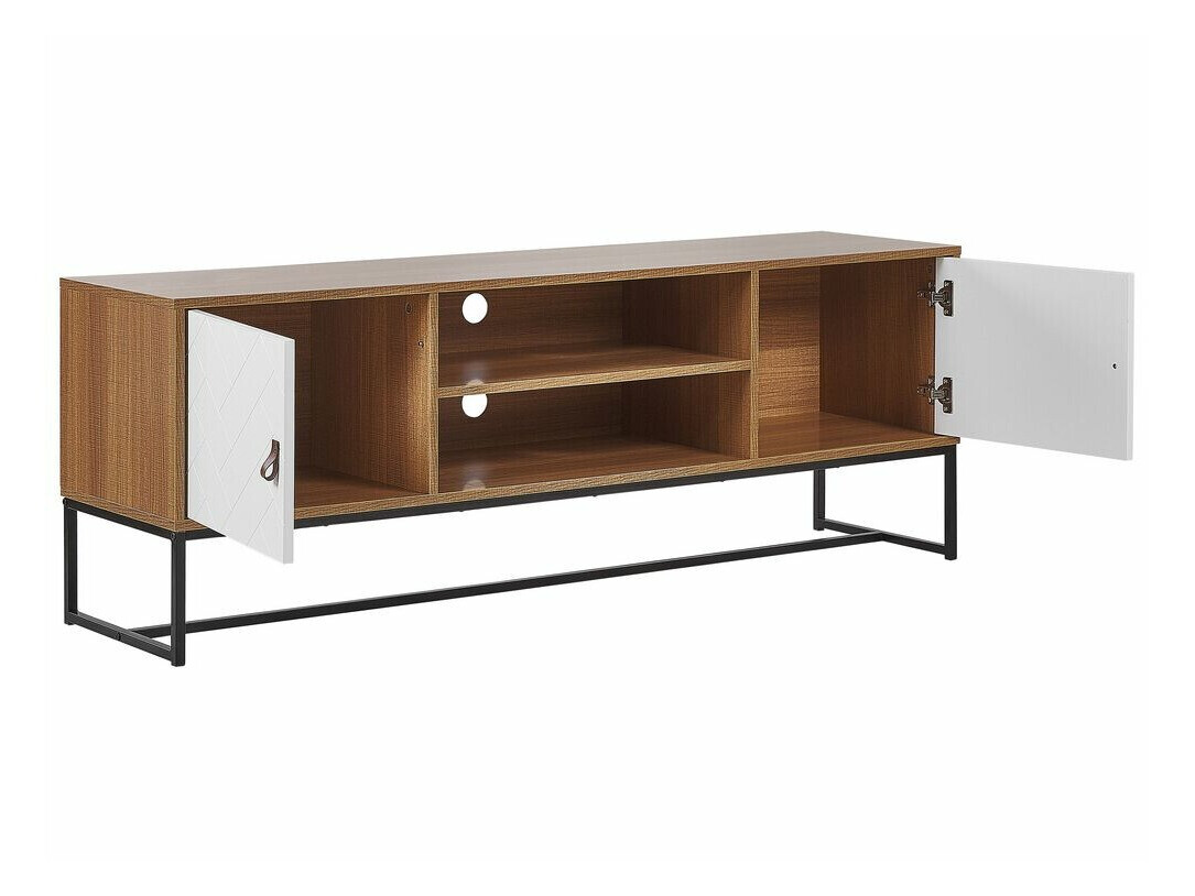 TV galds Fiotivu 102 (Balts + Melns + Gaišs koks)