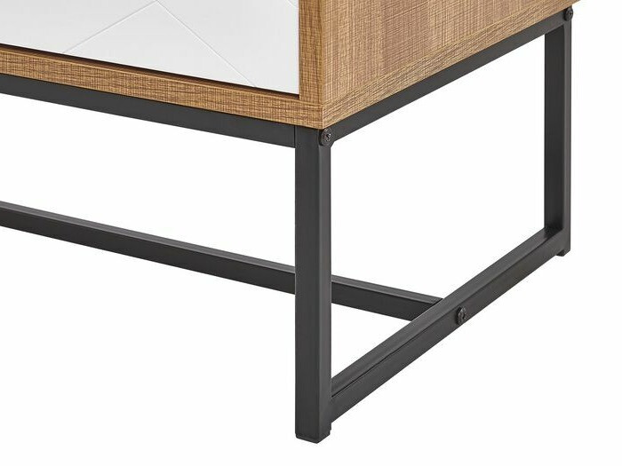 TV galds Fiotivu 102 (Balts + Melns + Gaišs koks)