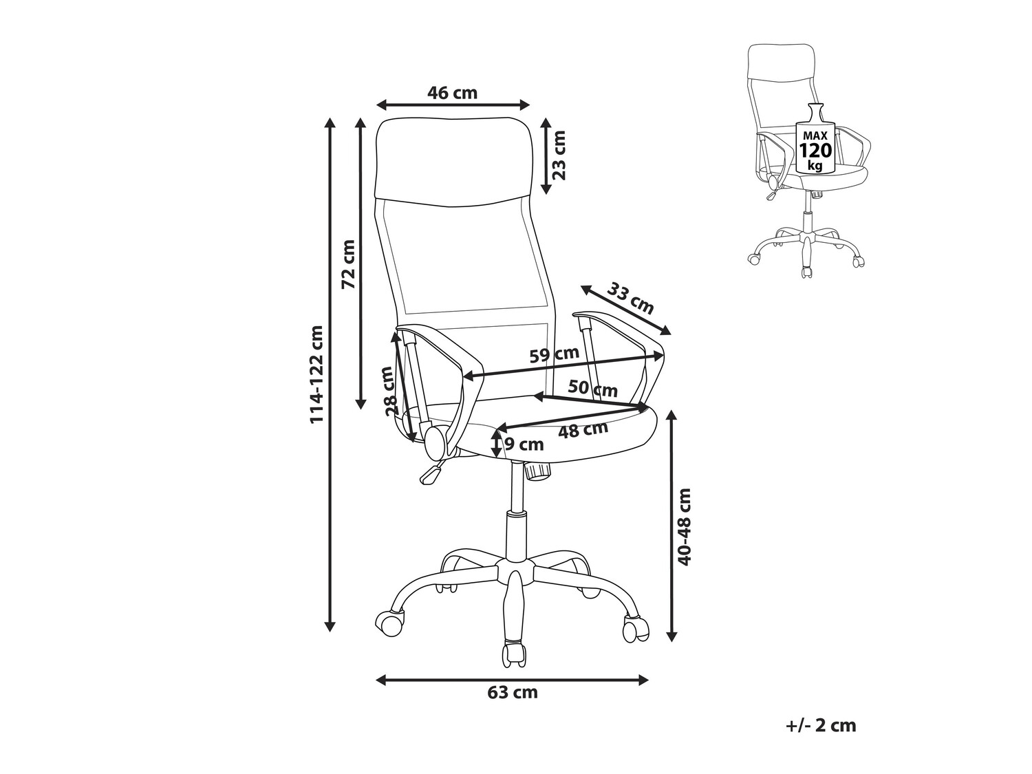 Biroja krēsls Berwyn 267 (Melns)