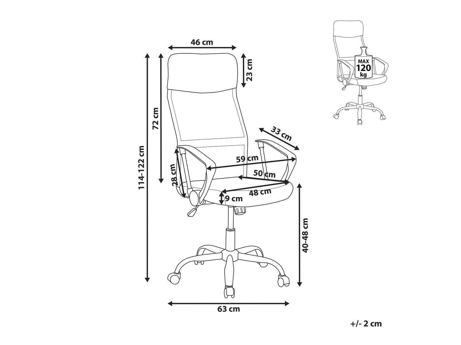 Biroja krēsls Berwyn 267 (Pelēks)