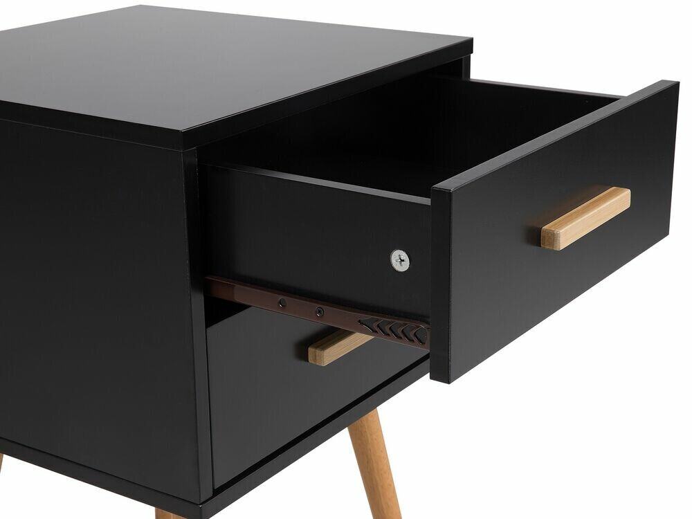 Прикроватная тумбочка Berwyn 281 (Чёрный + Светлое дерево)