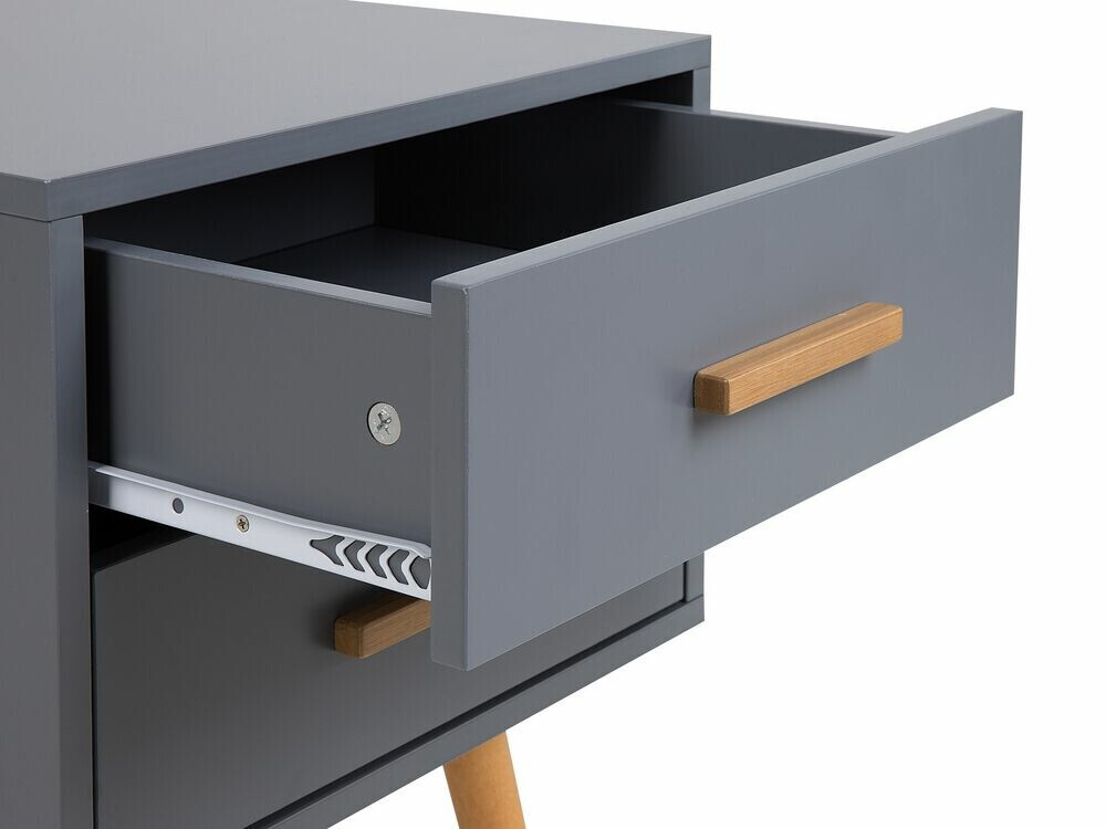 Прикроватная тумбочка Berwyn 281 (Серый + Светлое дерево)