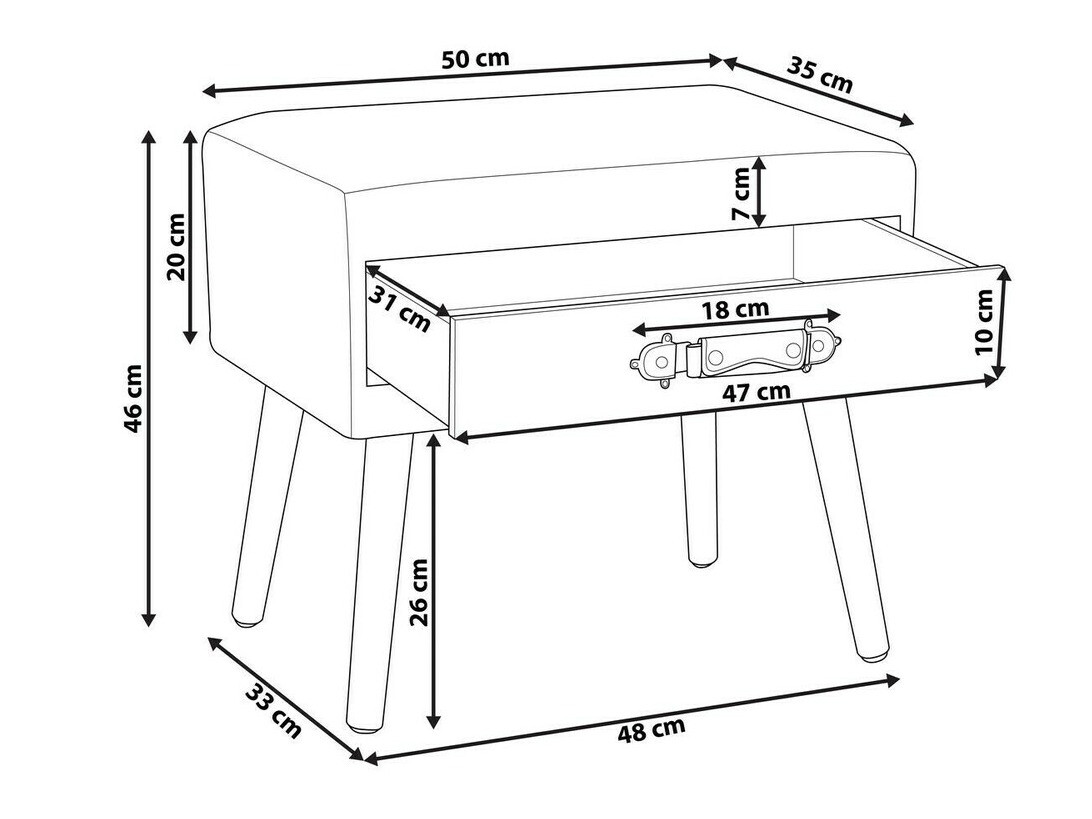 Прикроватная тумбочка Berwyn 301 (Зелёный)