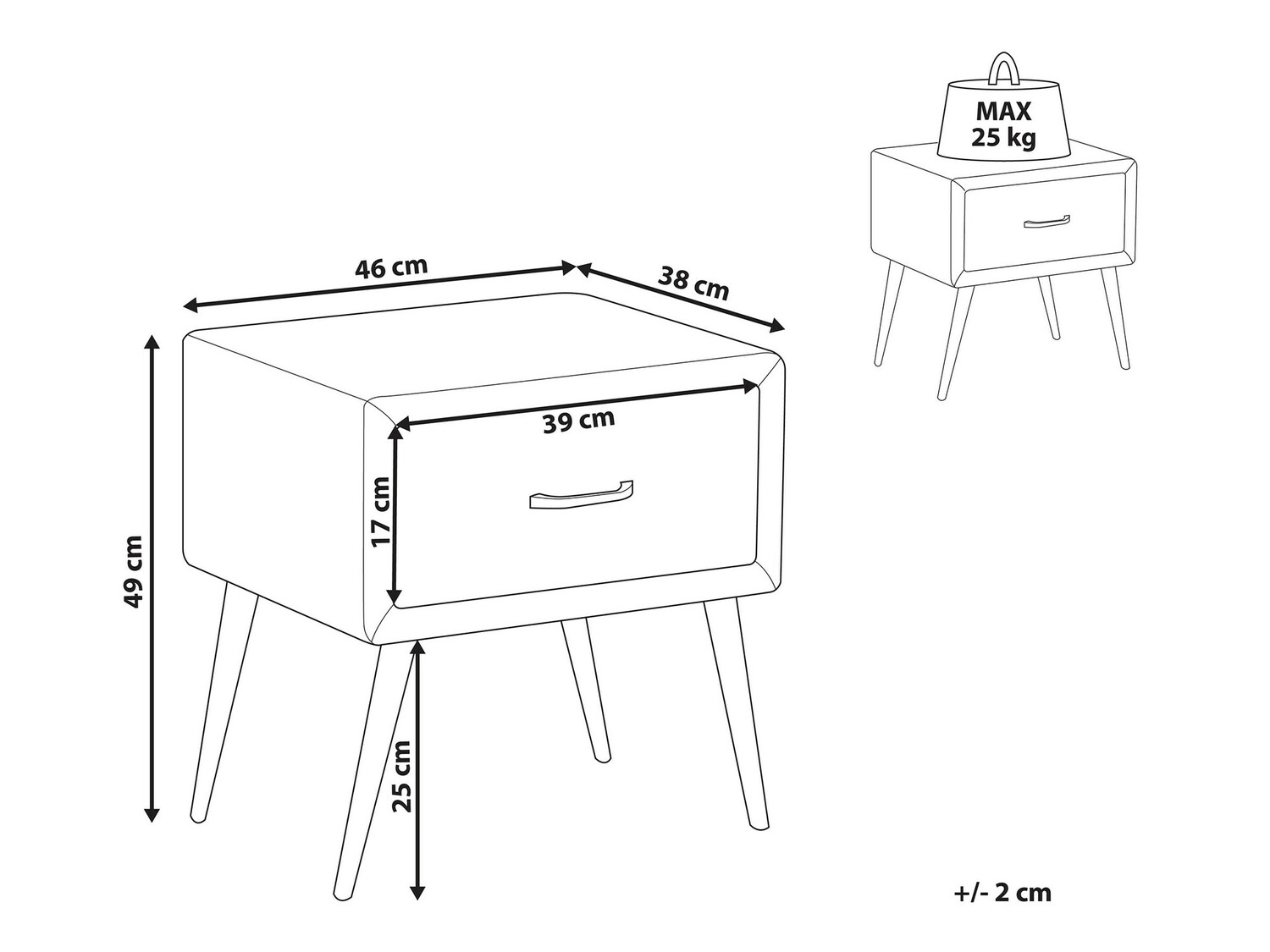Прикроватная тумбочка Berwyn 325 (Серый + Золотой)