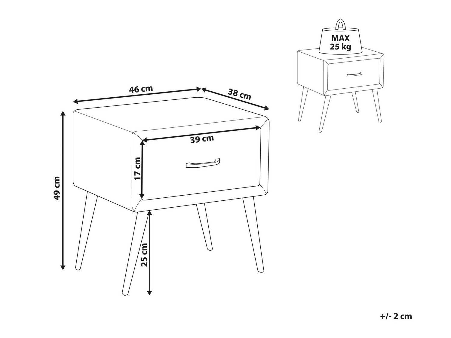 Прикроватная тумбочка Berwyn 325 (Синий + Золотой)