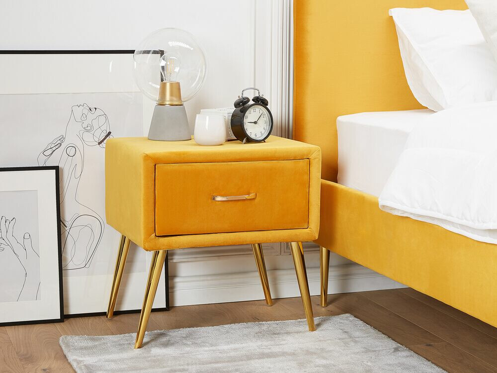 Прикроватная тумбочка Berwyn 325 (Желтый + Золотой)