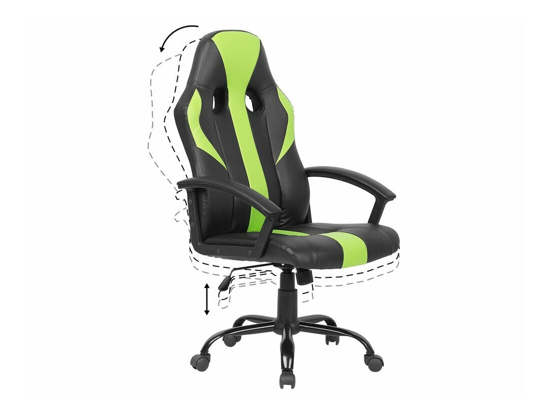 Spēļu krēsls Berwyn 316 (Melns + Zaļš)