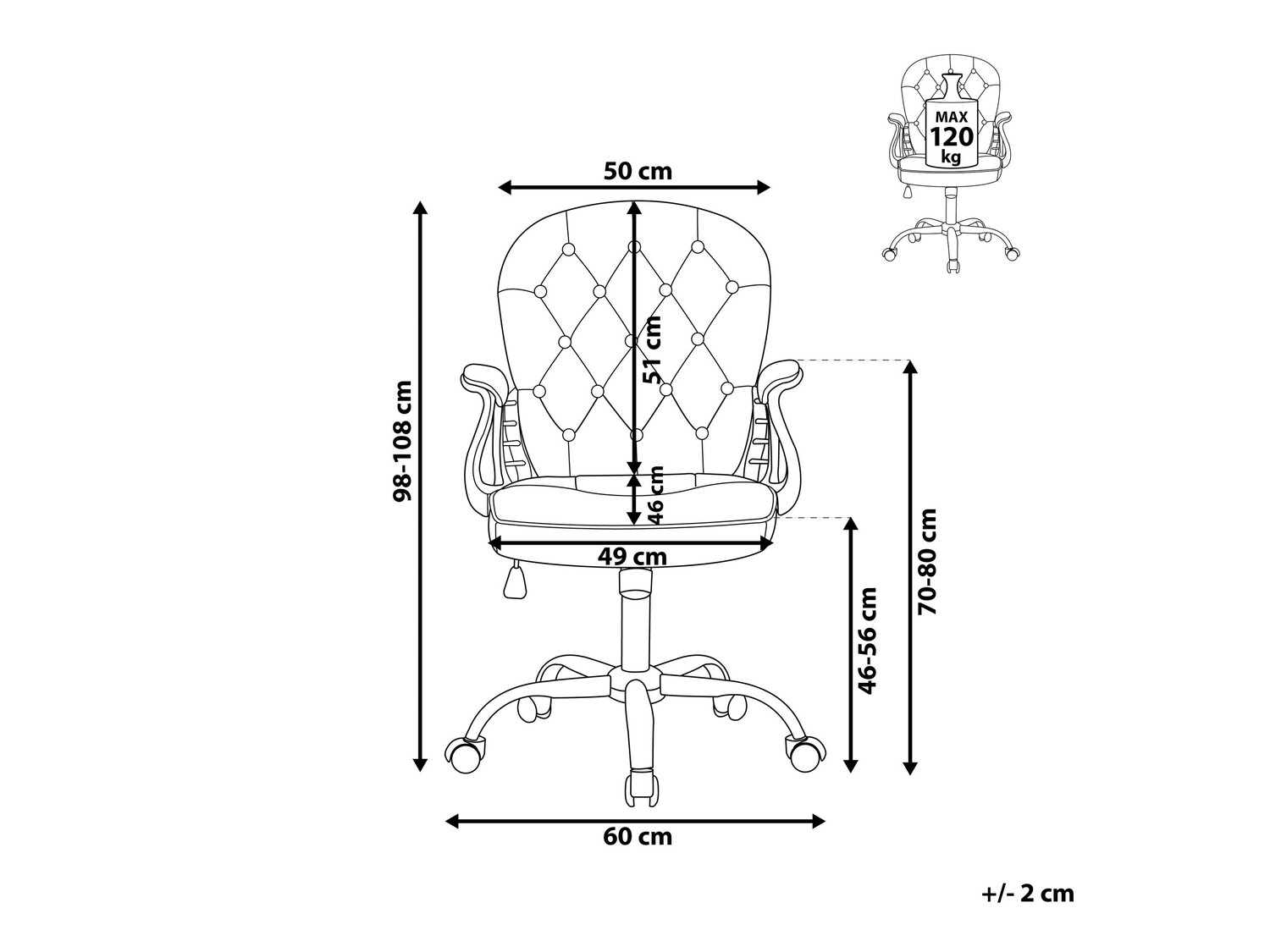 Biroja krēsls Berwyn 329 (Melns)