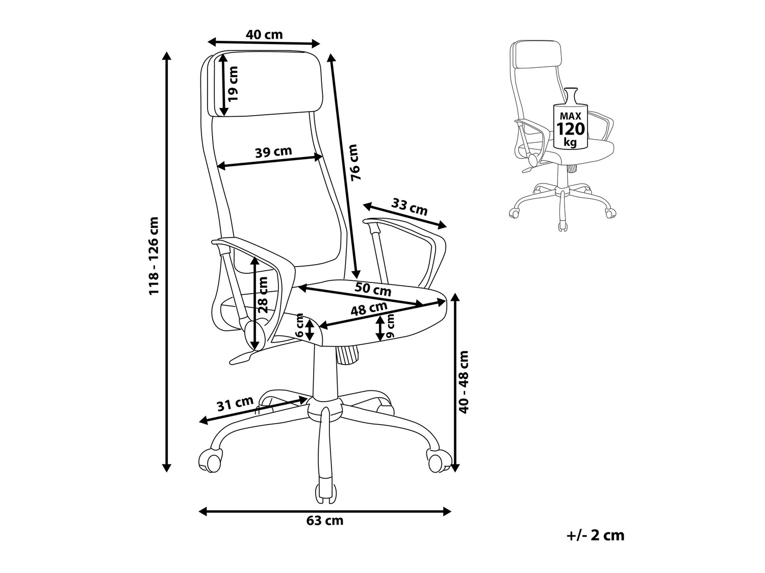 Biroja krēsls Berwyn 346 (Pelēks)