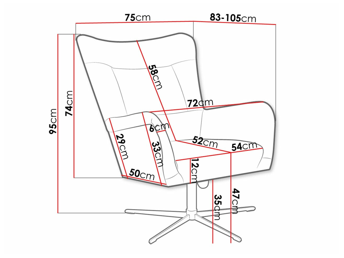 Кресло Marana 100 (Velluto 11)