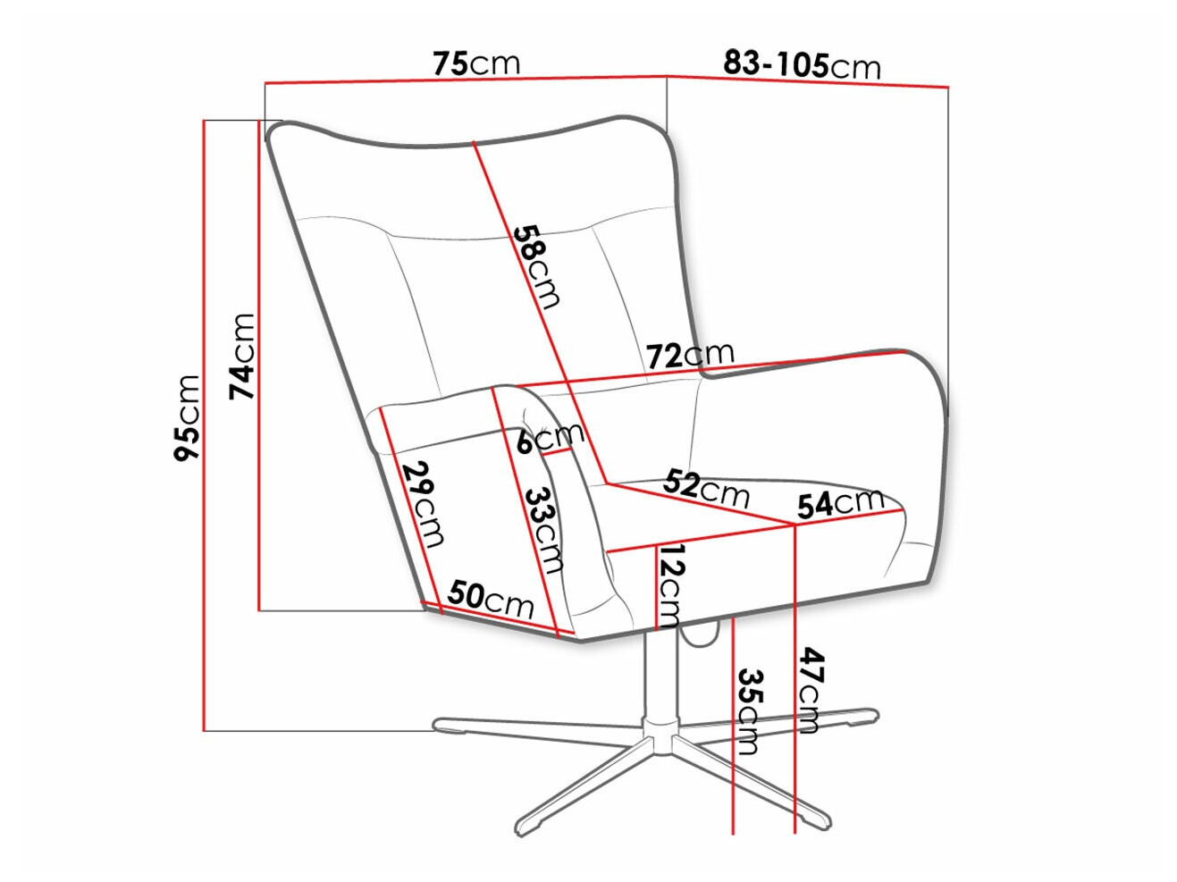 Кресло Marana 100 (Velluto 7)