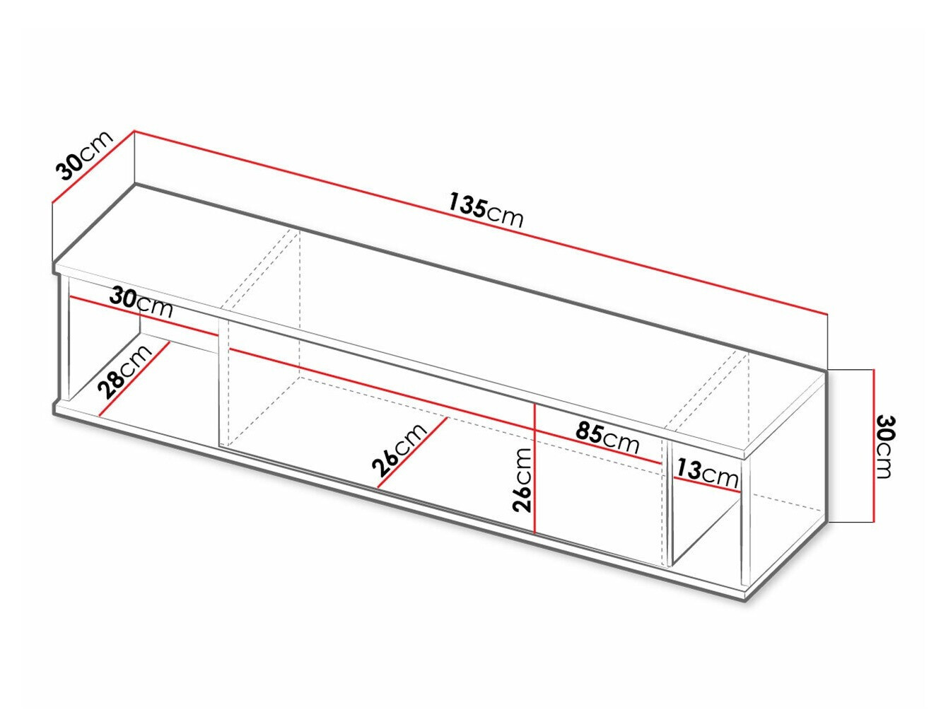 Настенная полка Lomsore 105 (Чёрный)