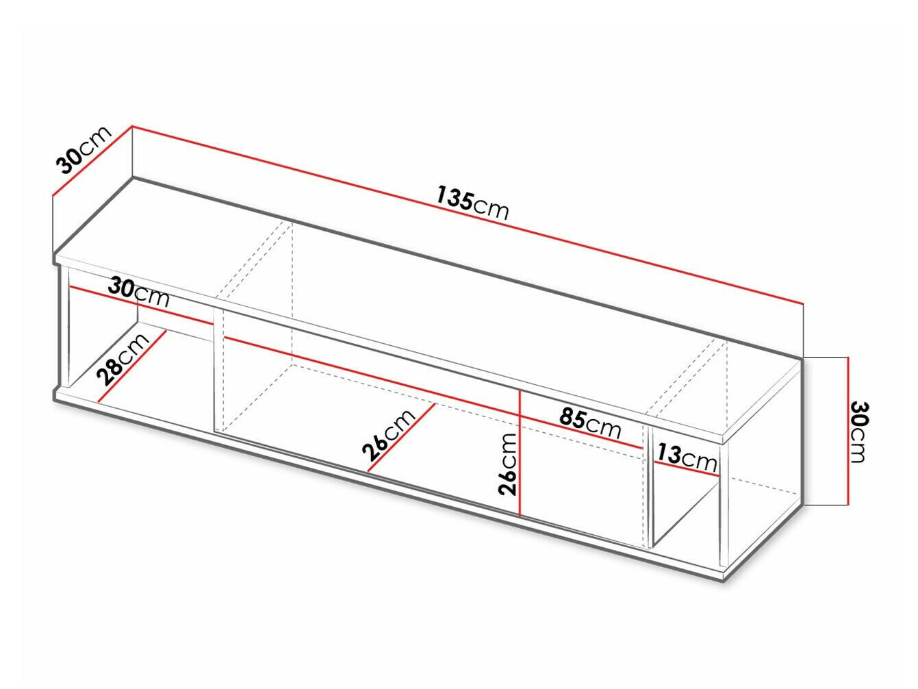 Piekarams plaukts Lomsore 105 (Gaišs koks)
