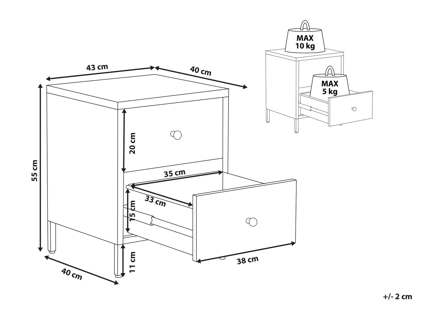 Прикроватная тумбочка Berwyn 356 (Синий)