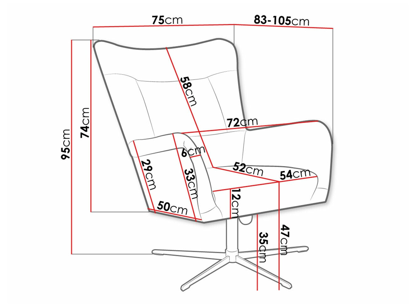 Кресло Marana 100 (Velluto 16)