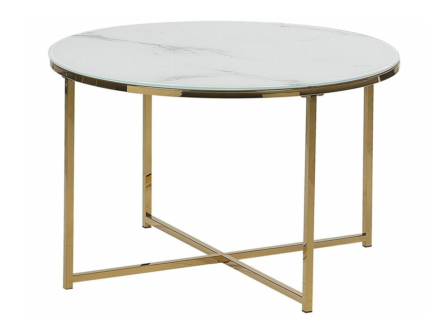 Žurnālu galdiņš Berwyn 392 (Balts marmors + Zelta)