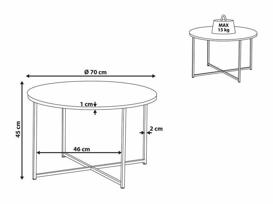 Žurnālu galdiņš Berwyn 392 (Balts marmors + Zelta)