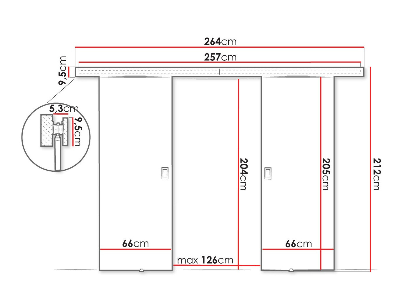 Bīdāmas durvis Dover 198 (Sonomas ozols)