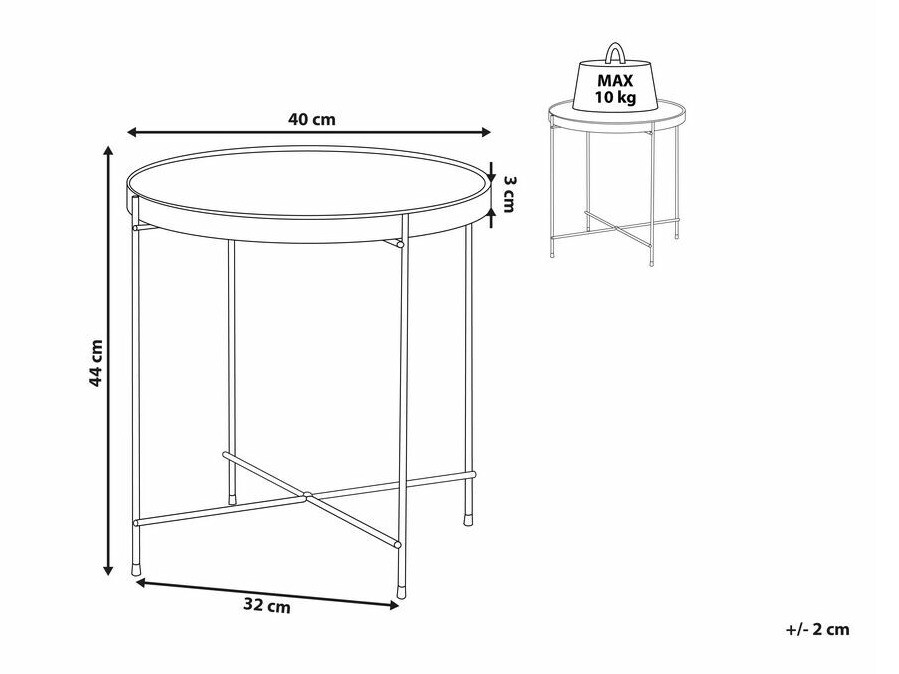 Kafijas galdiņš Berwyn 400 (Melns + Sudraba)