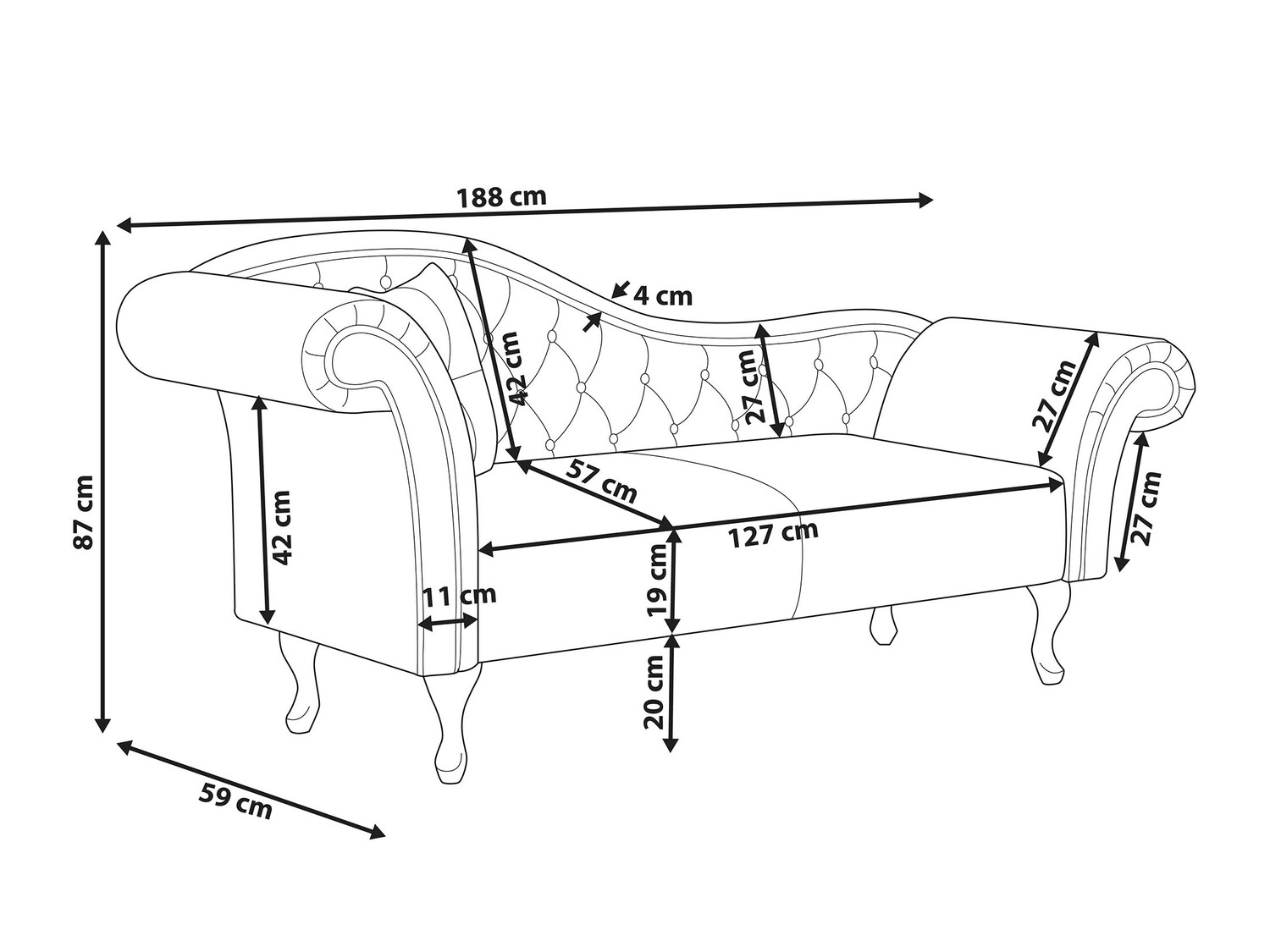 Kušete Berwyn 420 (Brūns)