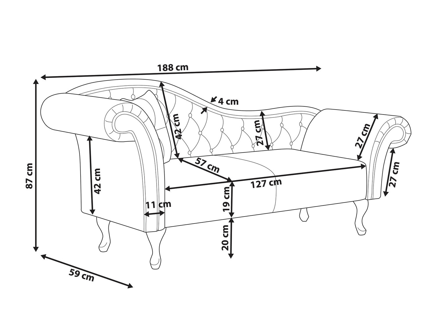 Kušete Berwyn 420 (Pelēks)
