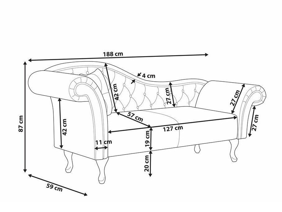 Kušete Berwyn 420 (Tumši zaļš)