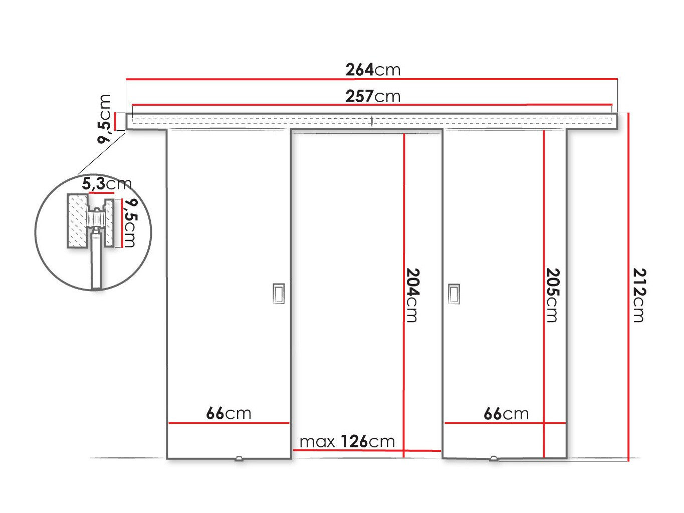 Раздвижные двери Dover 198 (Чёрный)