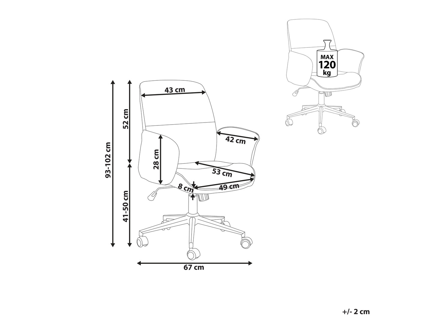 Biroja krēsls Berwyn 2023 (Pelēks)