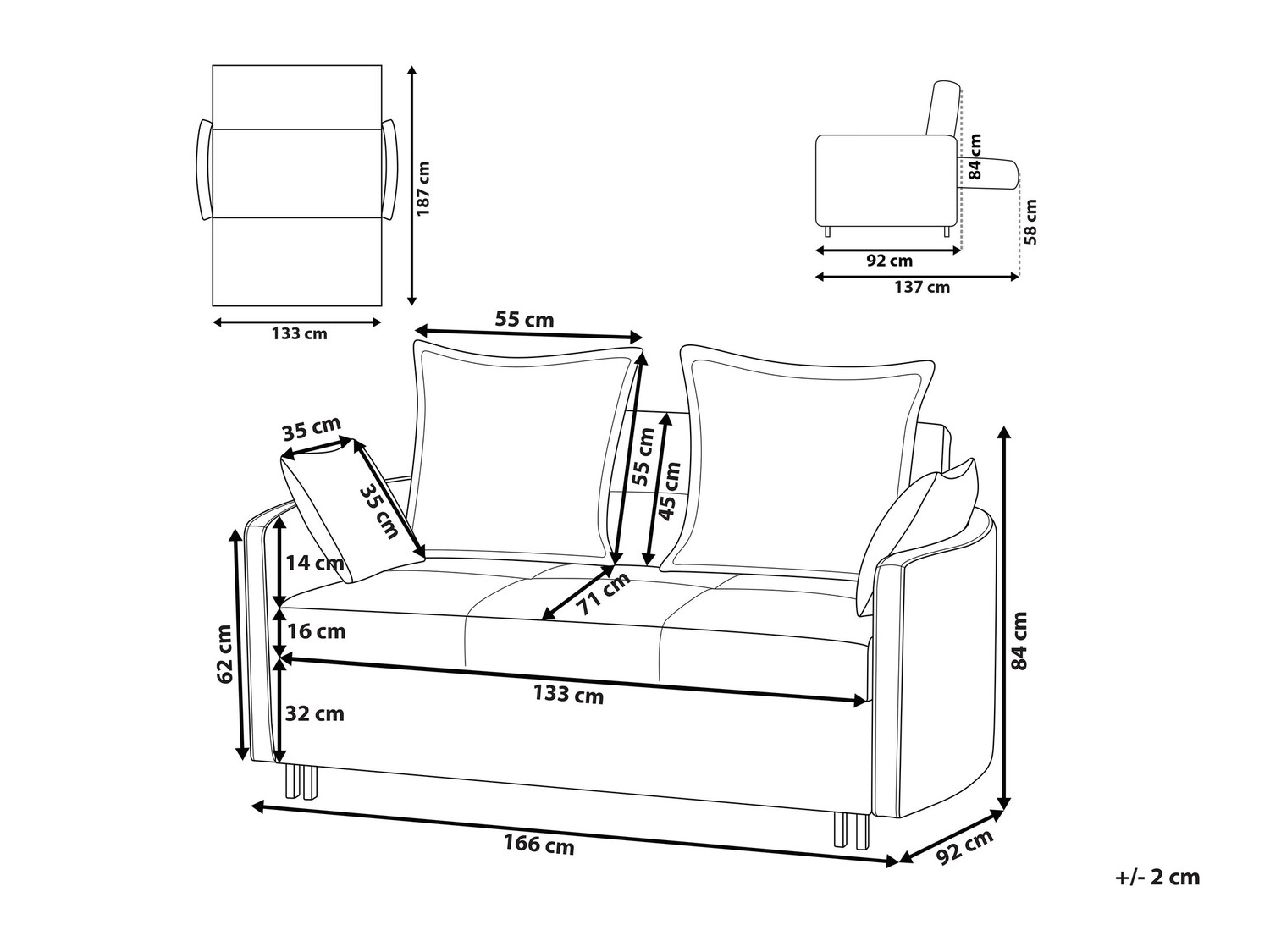 Dīvāns gulta Berwyn 425 (Bēšs)