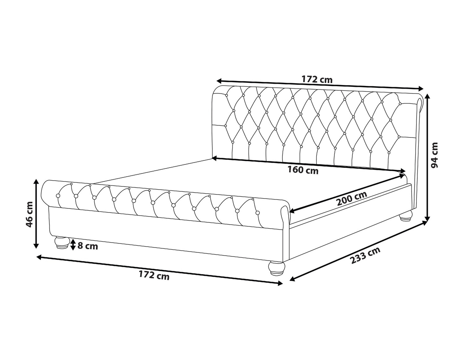 Кровать Berwyn 424 (Чёрный)