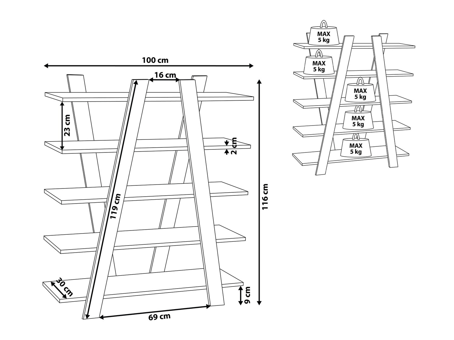 Plaukts Berwyn 445 (Tumšs koks)