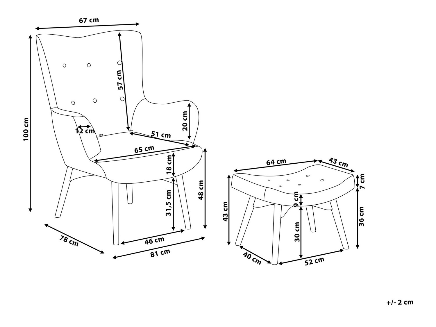 Кресло Berwyn 450 (Синий + Светлое дерево)