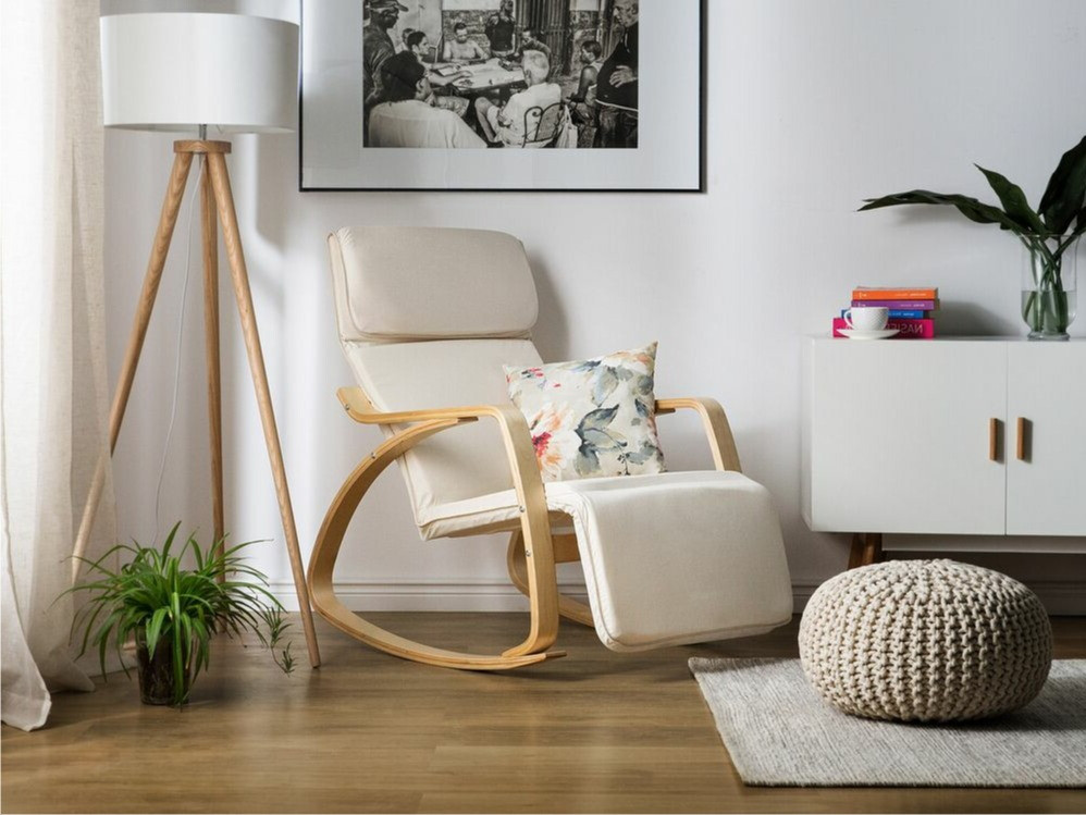 Šūpuļkrēsls Berwyn 463 (Bēšs + Gaišs koks)