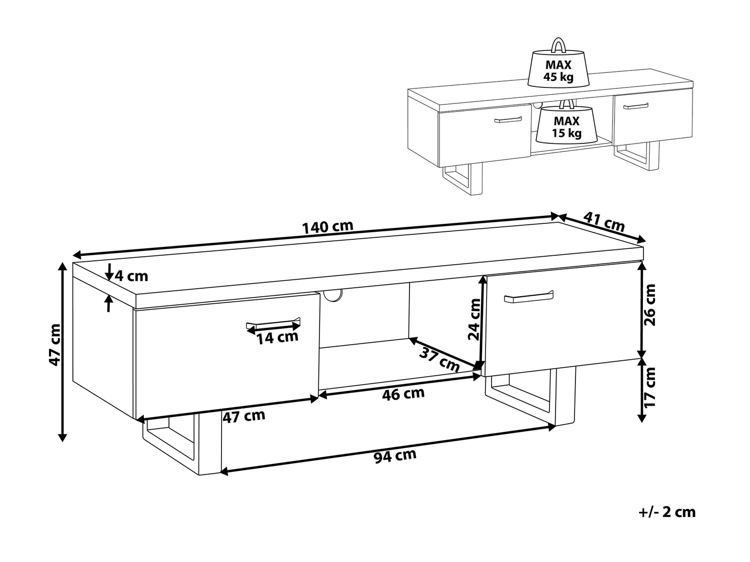 TV galds Berwyn 501 (Tumšs koks)