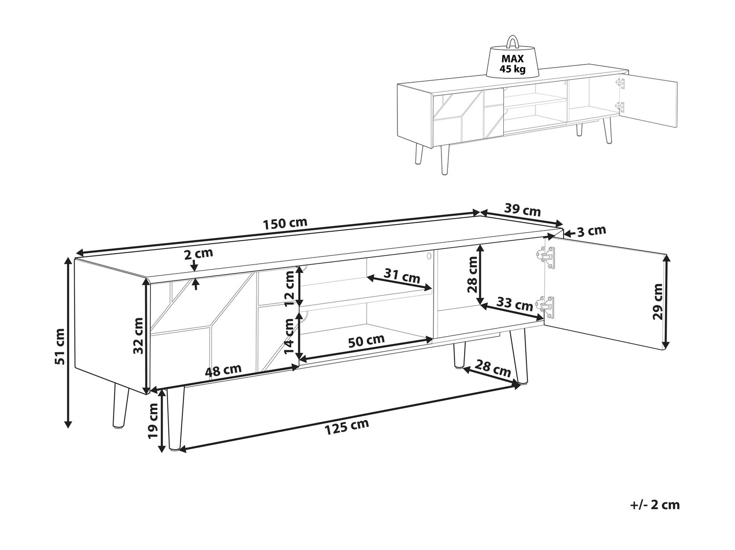 ТВ тумба Berwyn 499 (Темное дерево)