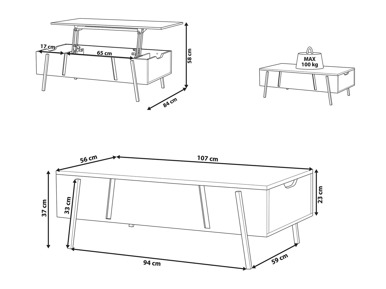 Žurnālu galdiņš transformeris Berwyn 498