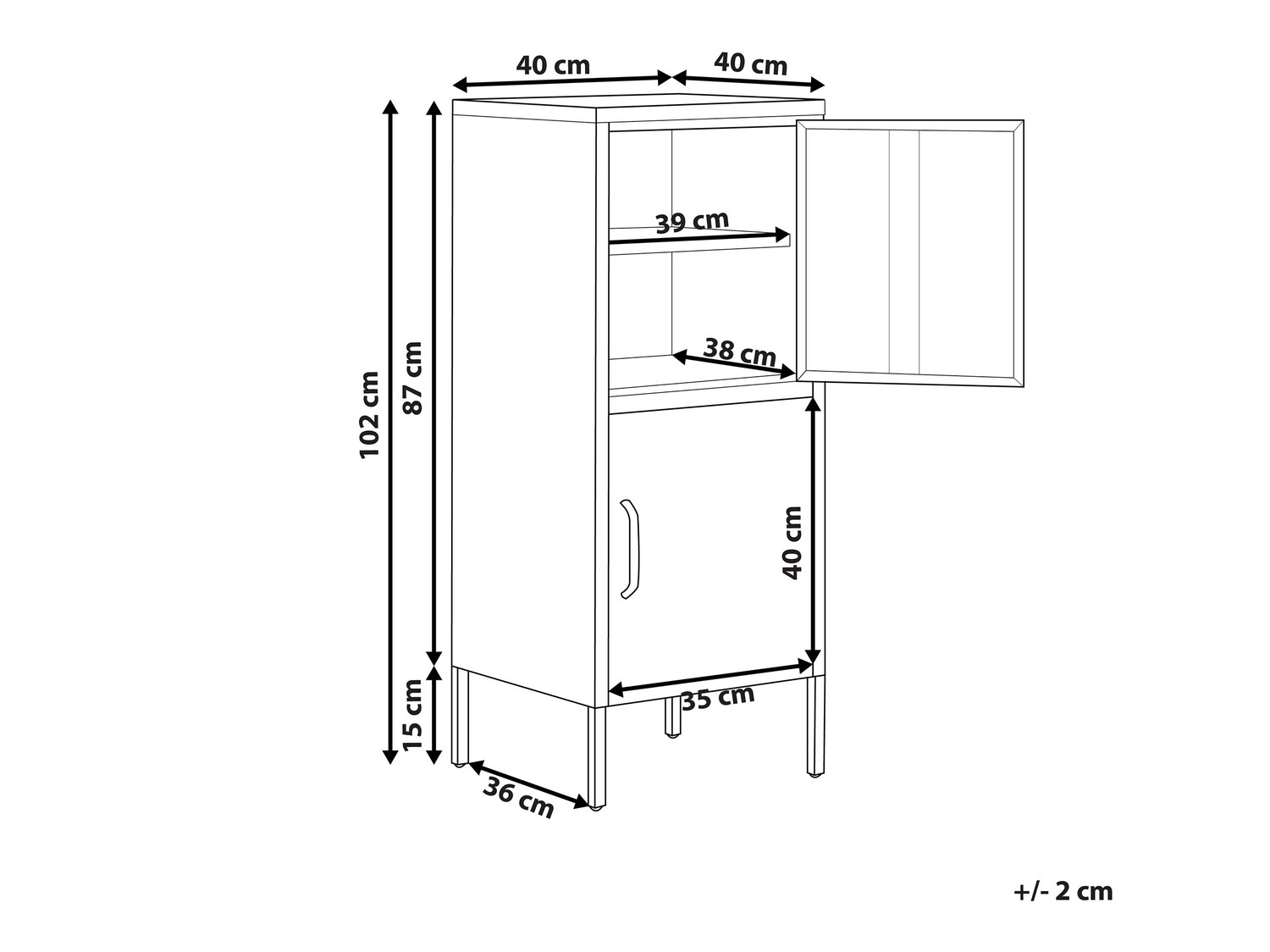 Skapis Sovelu 101 (Melns)