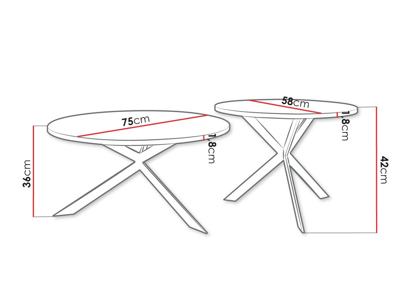 Комплект журнальных столиков Oswego 108 (Ремесло золотой дуб + Чёрный)