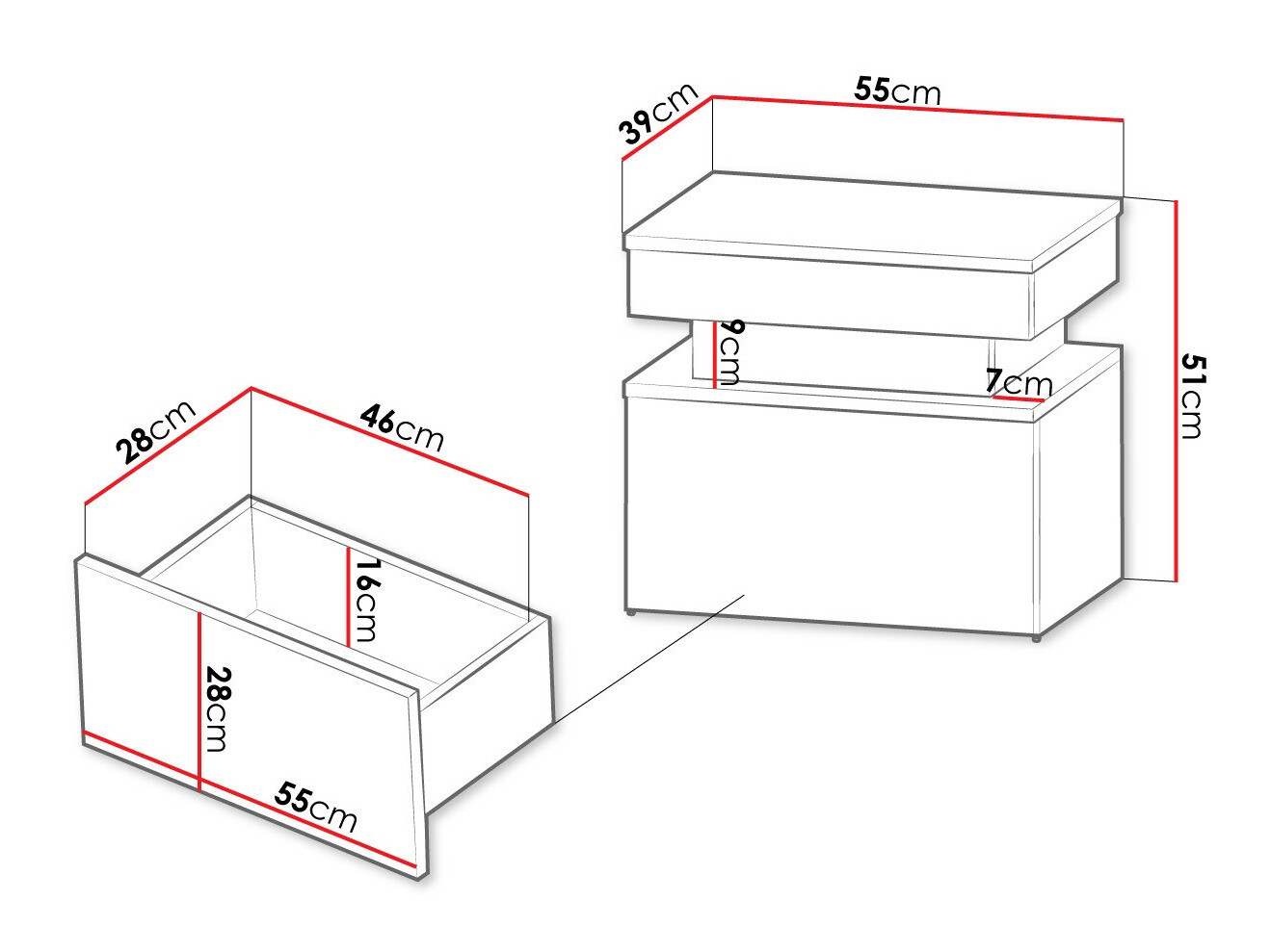 Naktsgaldiņš Monfero (Melns + Glancēts melns)