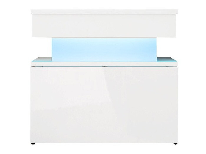 Прикроватная тумбочка Monfero 102 (Белый + Глянцевый белый)