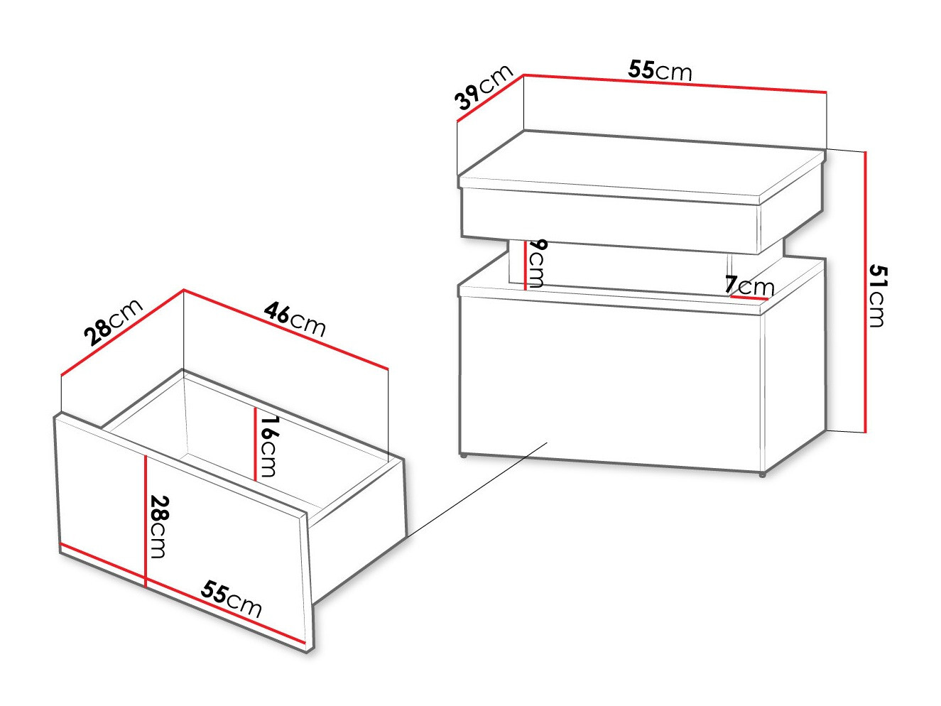 Прикроватная тумбочка Monfero 102 (Белый + Глянцевый белый)