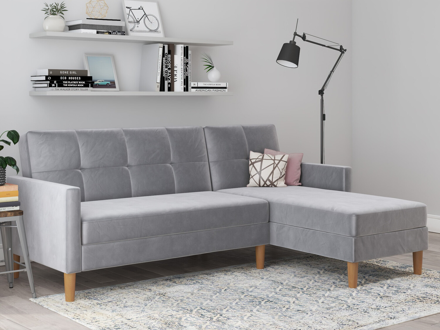 Stūra dīvāns Denton 1179 (Gaiši pelēks)