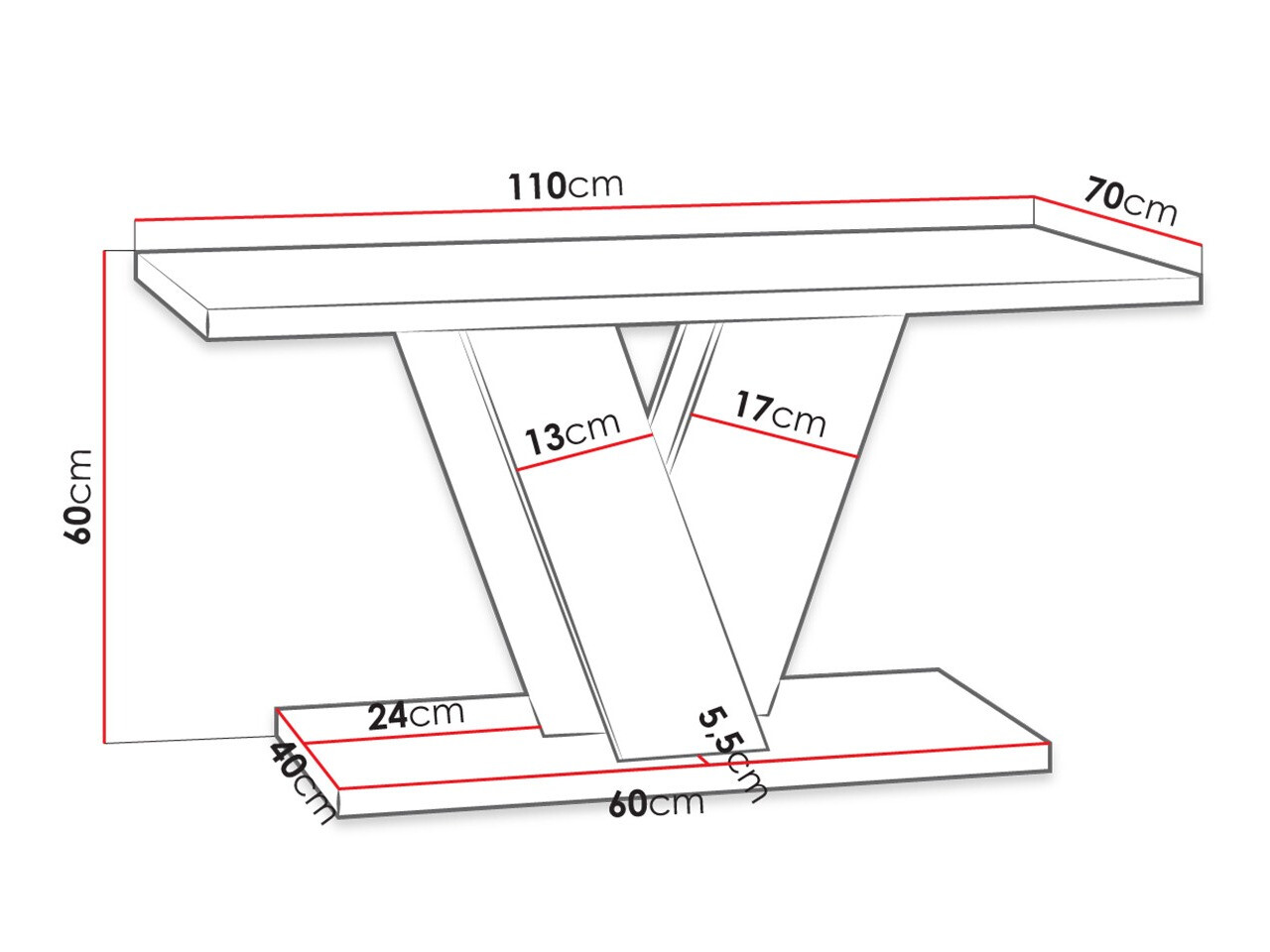 Журнальный столик Goodyear 128 (Artisan дуб + Чёрный)