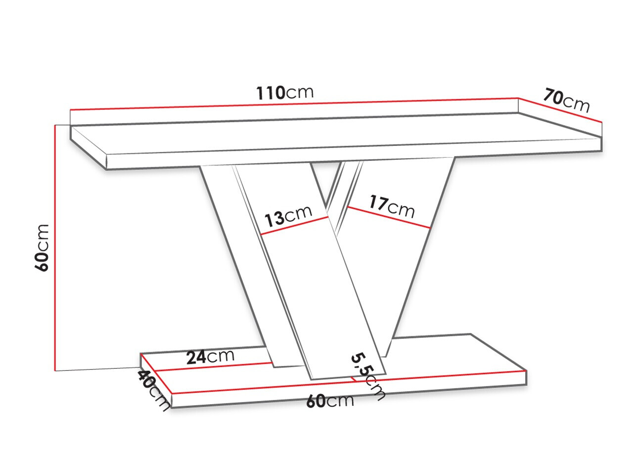 Журнальный столик Goodyear 128 (Серый + Белый)