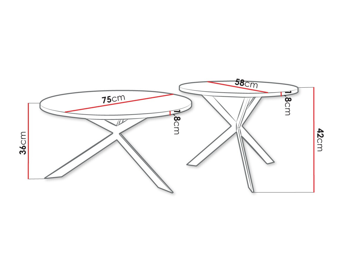 Žurnālu galdiņu komplekts Oswego 108 (Balts marmors + Melns)