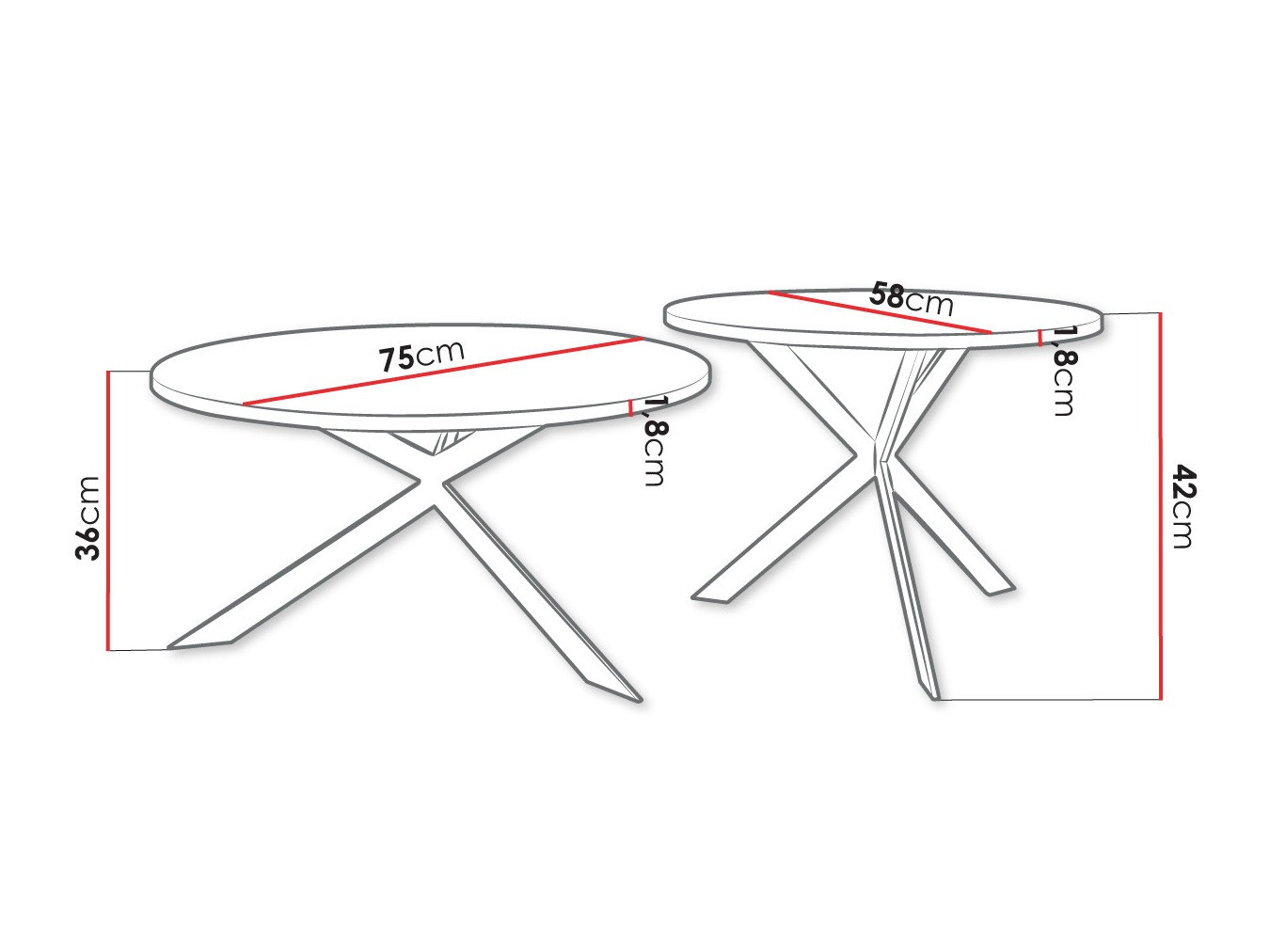 Žurnālu galdiņu komplekts Oswego 108 (Melns)